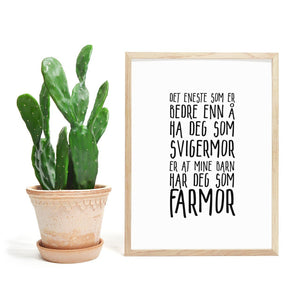 Svigermor og Farmor Plakat. Mer populær blir du ikke! - Plakatbar.no