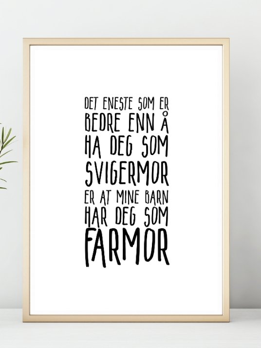 Svigermor og Farmor Plakat. Mer populær blir du ikke! - Plakatbar.no