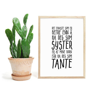 Syster og Tante - NYNORSK plakat - Plakatbar.no