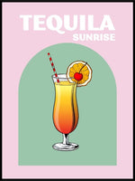 Tequila Sunrise - Retro Cocktail Plakat - Plakatbar.no