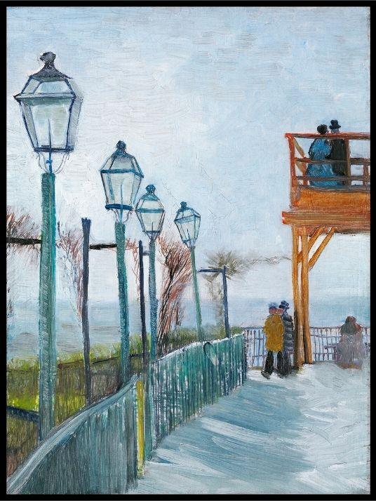 Terrasse og observation ved Moulin de Blute-Fin, Vincent Van Gogh - Plakat