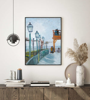 Terrasse og observasjon på Moulin de Blute-Fin, Vincent Van Gogh - Plakat - Plakatbar.no