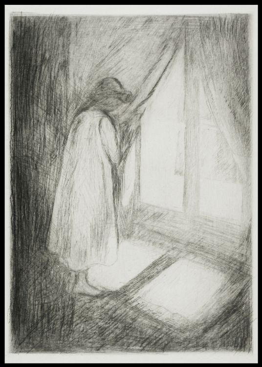 Pigen ved vinduet, Edvard Munch - Plakat
