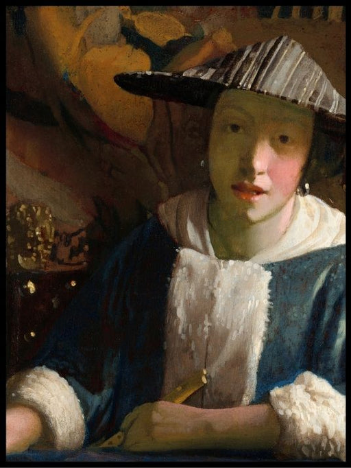The girl with a flute, Johannes Vermeer- Plakat - Plakatbar.no