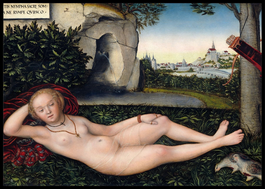 The nymph of the spring, Lucas Cranach- Poster