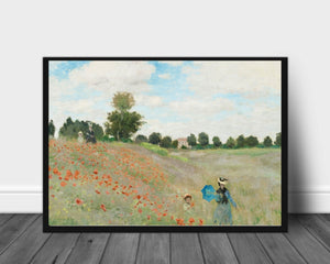 The poppy field close to Argenteuil, Claude Monet - Plakat - Plakatbar.no