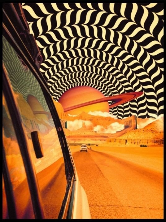 The Real Road Trip II - Collage Art