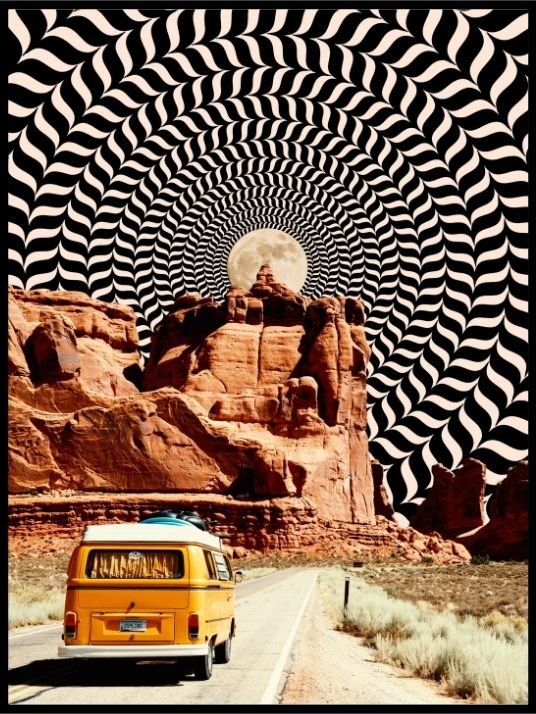 The Real Road Trip - Collage Art