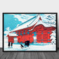 The Red Gate of Hongo in Snow, Hiroaki Takahashi- Plakat - Plakatbar.no