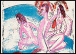 Three bathers by stones, Ernst Ludwig Kirchner - Plakat - Plakatbar.no