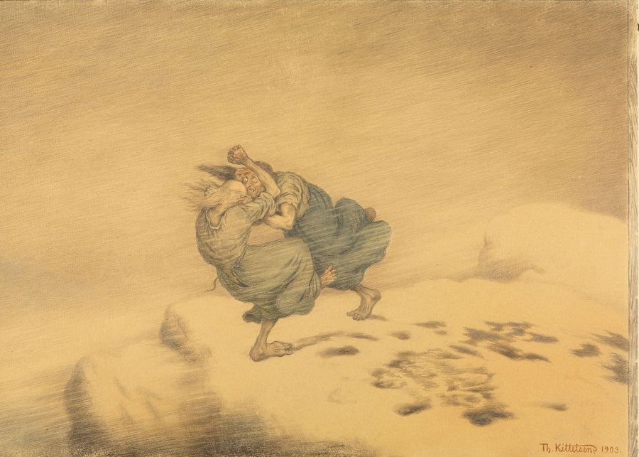 Trollkjerringer som sloss, Theodor Kittelsen - Poster