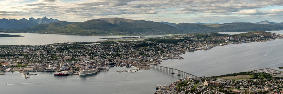 Tromsø city and Kvaløya - panoramic canvas