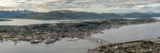 Tromø by og Kvaløya - panorama lerret - Plakatbar.no