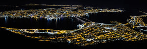 Tromsø by night - panorama lerret - Plakatbar.no