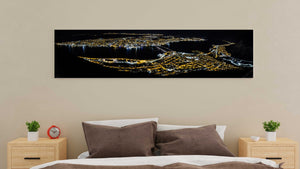 Tromsø by night - panorama lerret - Plakatbar.no