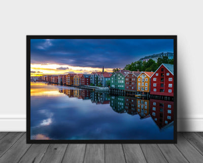 Trondheim, soloppgang - Plakat - Plakatbar.no