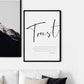 Trust - Typografiplakat - Plakatbar.no