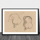 Two studies of a seated nude with long hair, Gustav Klimt- Plakat - Plakatbar.no