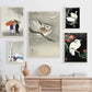 Two woman in the snow on Yanagi Bridge, Ohara Koson- Plakat - Plakatbar.no