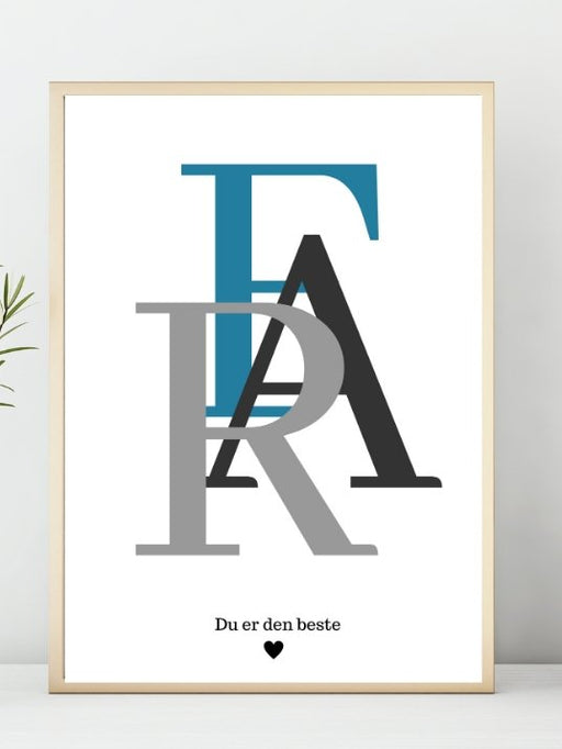 Typografiplakat til far - Plakatbar.no
