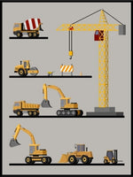 Ulike anleggsmaskiner - 01 - Plakatbar.no