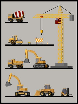 Ulike anleggsmaskiner - 01 - Plakatbar.no