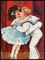 Under mistelteinen - Gammeldags juleplakat - Plakatbar.no