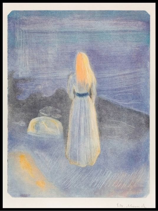 Ung kvinde på stranden, Edvard Munch - Plakat
