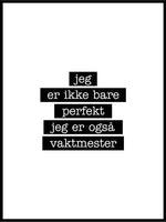 Vaktmester - Jeg er ikke bare perfekt Plakat - Plakatbar.no
