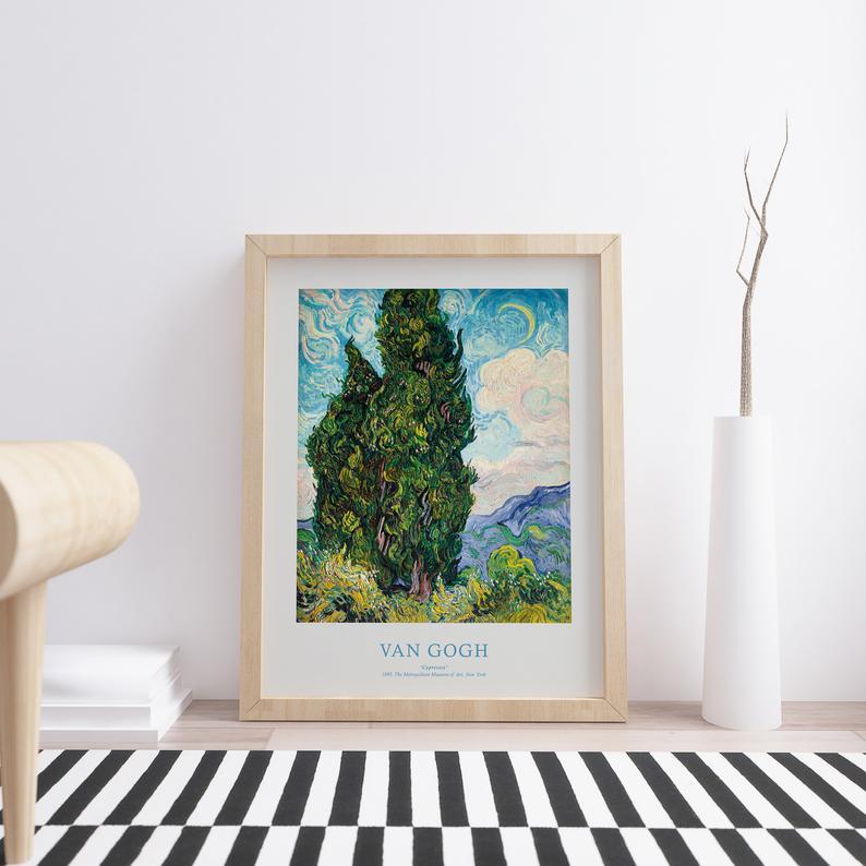 Van Gogh Cypresses Poster - Plakatbar.no
