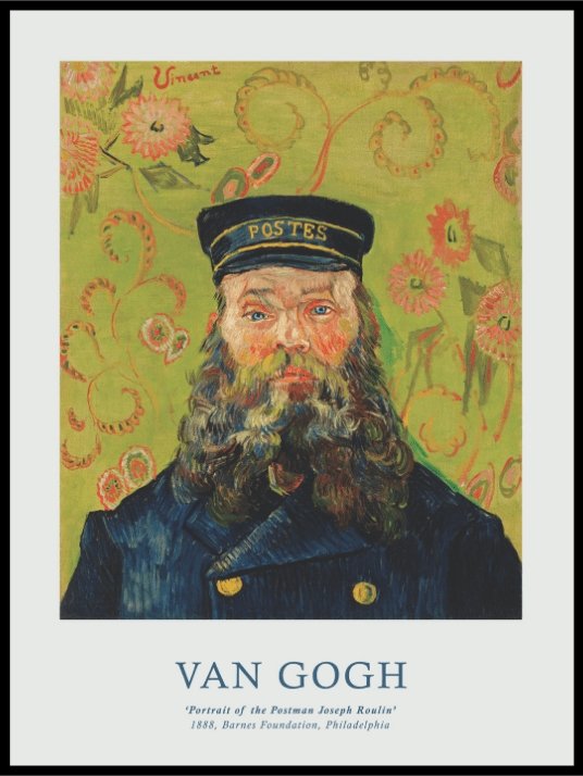 Van Gogh Portrait Of The Postman Poster - Plakatbar.no