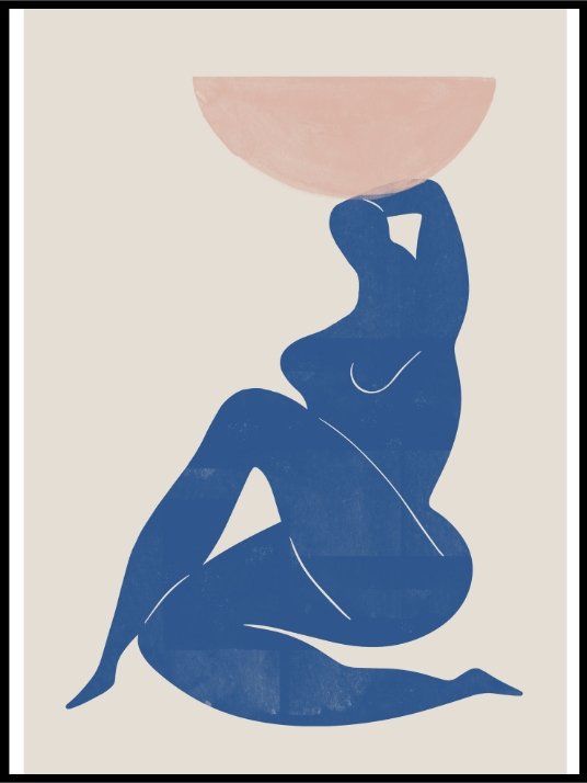 Vase and Woman Poster or Canvas