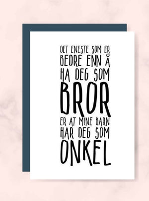 Verdens beste Bror/Onkel kort - Plakatbar.no