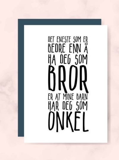 Verdens beste Bror/Onkel kort - Plakatbar.no