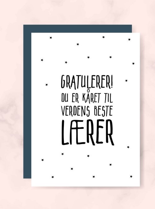 Verdens beste Lærer kort - Plakatbar.no