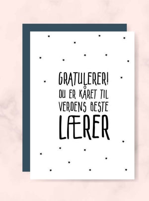 Verdens beste Lærer kort - Plakatbar.no