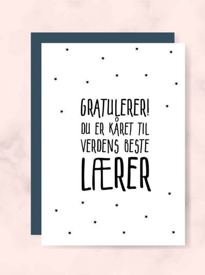 Verdens beste Lærer kort - Plakatbar.no