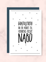 Verdens beste Nabo kort - Plakatbar.no