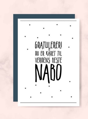 Verdens beste Nabo kort - Plakatbar.no