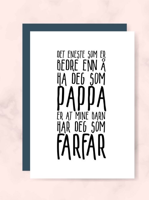 Verdens beste Pappa/Farfar kort - Plakatbar.no