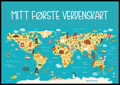 Verdenskart til barn - Poster - Plakatbar.no