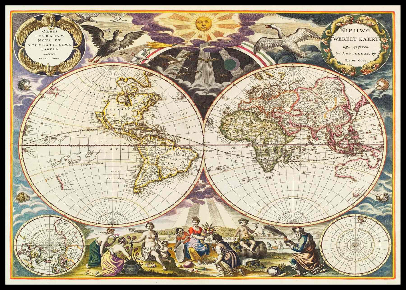 Verdenskart Vintage- plakat - Plakatbar.no