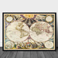 Verdenskart Vintage- plakat - Plakatbar.no