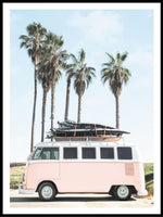 Vintage Van and palms - Poster - Plakatbar.no