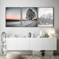 Vinterlandskap med solnedgang - plakat - Plakatbar.no