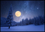 Vinterskog og fullmåne poster - Plakatbar.no