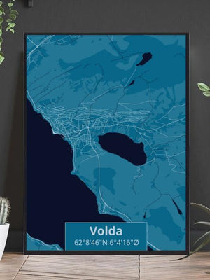 Volda - Stedsplakat Pastel Purple - Plakatbar.no