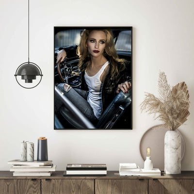 Waiting to reverse my 69 Ford Mustang - Poster - Plakatbar.no