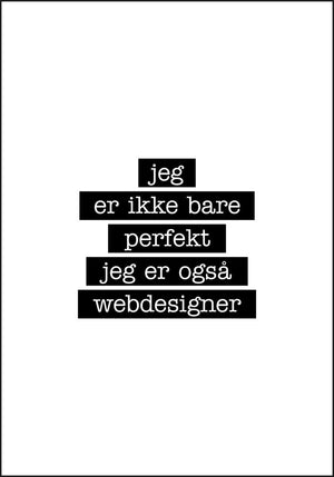 Webdesigner - Jeg er ikke bare perfekt Plakat - Plakatbar.no