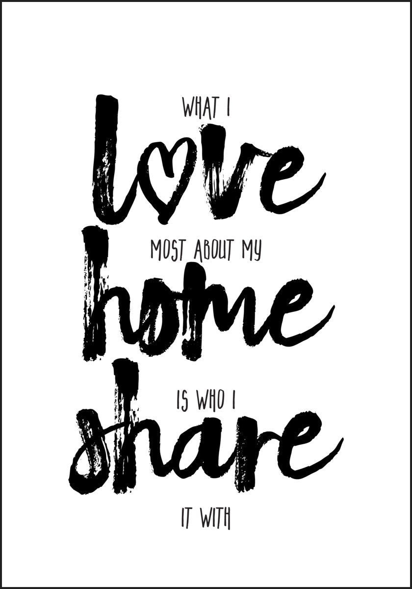 What I Love Most About My Home... Plakat for familien - Plakatbar.no